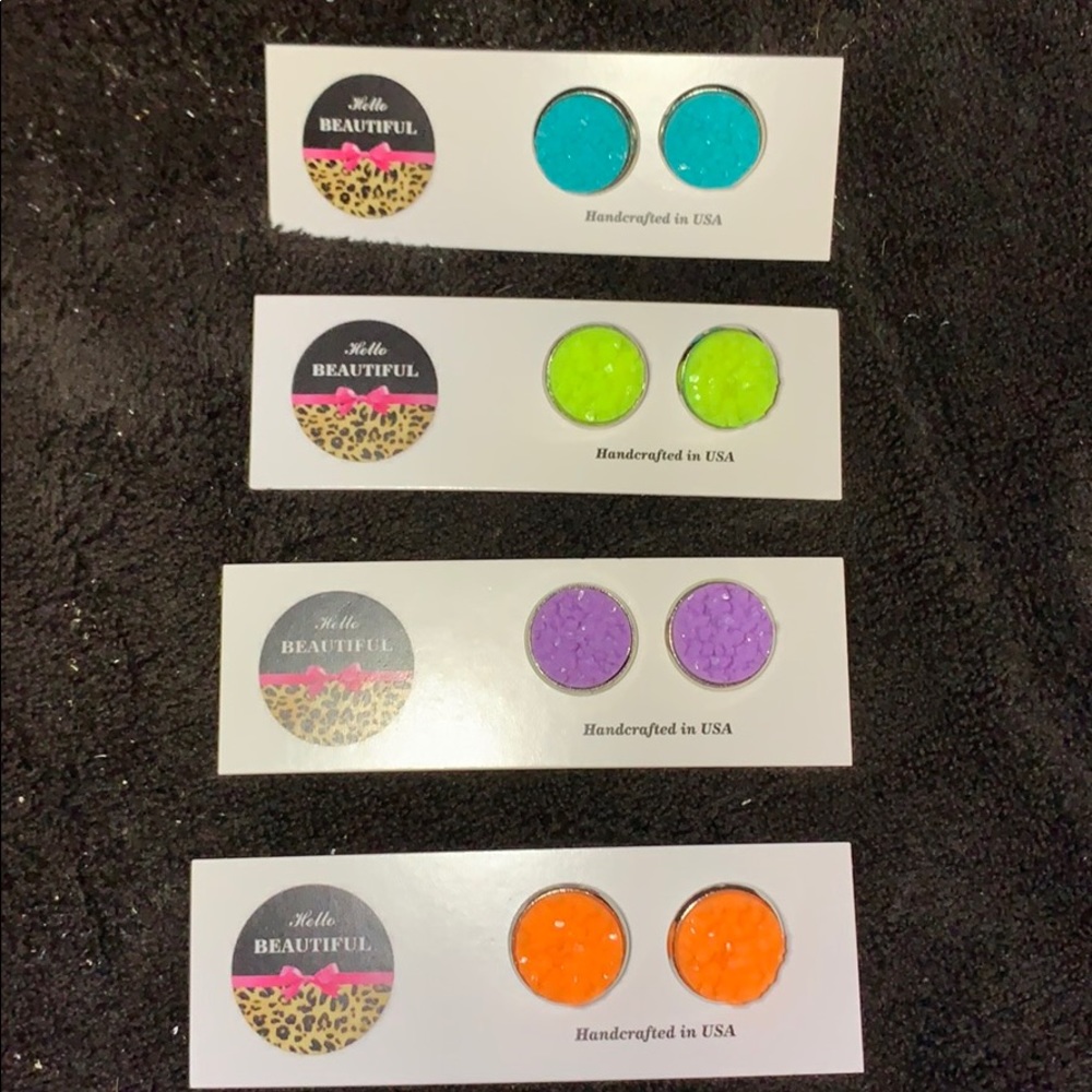 Neon Druzy Studs